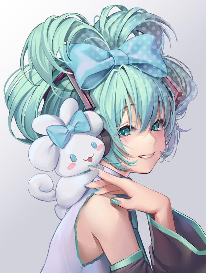 hatsune miku, cinnamoroll, and cinnamiku (vocaloid and 1 more) drawn by masami_chie