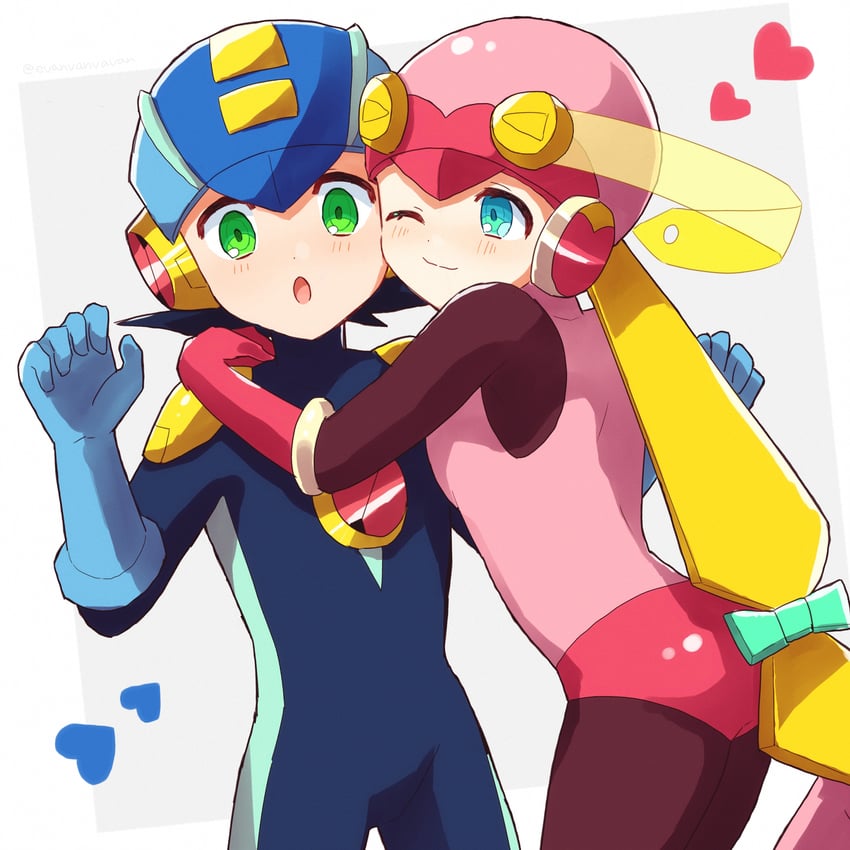 megaman.exe and roll.exe (mega man and 1 more) drawn by evanvanvavan
