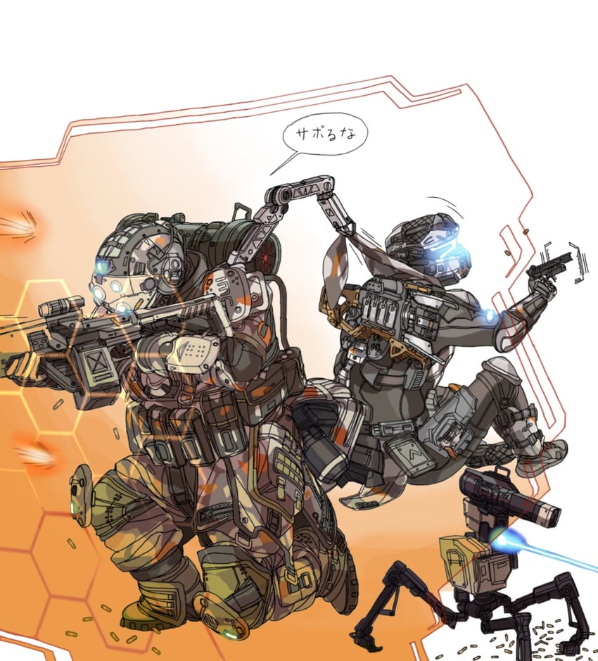 pilot, grapple pilot, and a-wall pilot (titanfall and 1 more) drawn by kotone_a