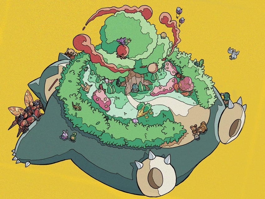 pikachu, rowlet, drifloon, treecko, bounsweet, and 21 more (pokemon) drawn by debudebumetabo